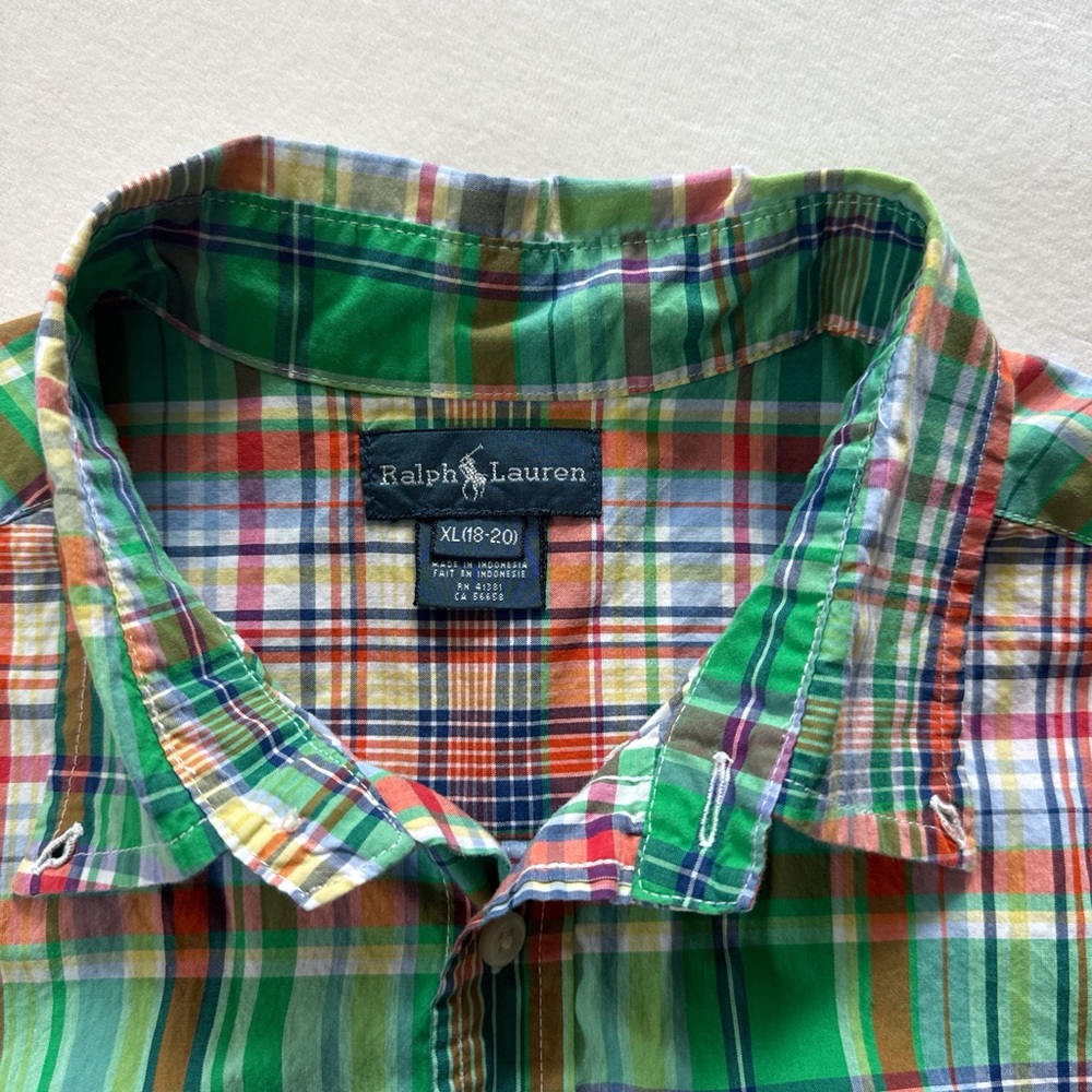 Ralph Lauren Red Green and Blue Casual Button Down Shirt